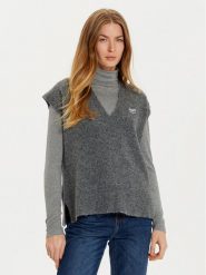 Liu Jo Sweter WF4432 MA49P Szary Regular Fit. Szare swetry nierozpinane damskie Liu Jo, xl, bez wzorów, z syntetyku, bez kołnierzyka, bez ramiączek. Za 309.99 zł.