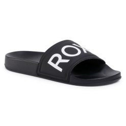 Klapki Roxy. Czarne klapki damskie Roxy, bez wzorów, sportowe, bez obcasa, bez zapięcia. Za 119.99 zł.