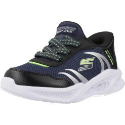 Buty SKECHERS SLIP-INS METEOR LIGHTS Niebieski. Niebieskie obuwie trekkingowe damskie Skechers, z syntetyku, bez zapięcia. Za 237.99 zł.