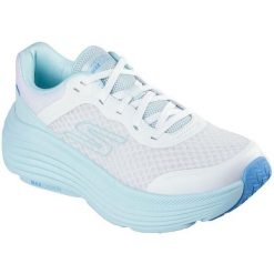 Buty sportowe damskie Skechers Max Cushioning Endea. Niebieskie obuwie sportowe damskie Skechers, bez wzorów, z materiału, bez zapięcia, trekkingowe, Skechers Sport. Za 363.00 zł.