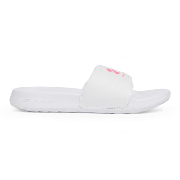 Klapki damskie Under Armour Ignite Select. Białe klapki damskie Under Armour, bez wzorów, sportowe, bez obcasa, bez zapięcia. Za 99.99 zł.