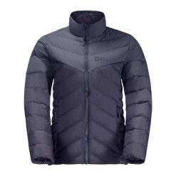 Damska Kurtka Puchowa Tundra. Niebieskie kurtki sportowe damskie Jack Wolfskin, bez wzorów, z puchu, bez ramiączek, bez kaptura, trekkingowe. Za 612.99 zł.