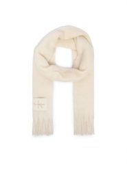 Calvin Klein Szalik LV04F8105G Kremowy. Białe rękawiczki damskie Calvin Klein, bez wzorów, z poliesteru. Za 329.99 zł.