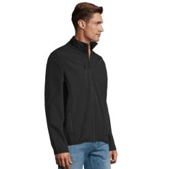 Męska Kurtka Radian Soft Shell. Czarne kurtki męskie SOL'S, m, bez wzorów, z elastanu, bez kaptura, trekkingowe. Za 292.99 zł.