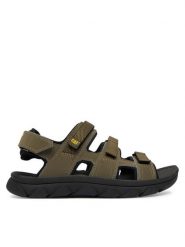 CAT Footwear Sandały Cadent P726617 Khaki. Brązowe sandały męskie CAT Footwear, bez wzorów, z nubiku, bez zapięcia. Za 499.99 zł.