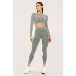 Legginsy fitness damskie Gym Glamour sprane. Zielone legginsy damskie GYM GLAMOUR, bez wzorów. Za 159.99 zł.