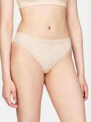 Tommy Hilfiger Stringi UW0UW05503 Beżowy. Brązowe majtki damskie Tommy Hilfiger, z syntetyku. Za 79.99 zł.