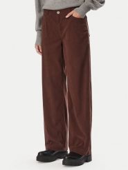 HUGO Spodnie materiałowe Hidami-1-W_B 50569803 Brązowy ciemny Relaxed Fit. Brązowe spodnie materiałowe damskie Hugo, bez wzorów, z bawełny. Za 499.99 zł.