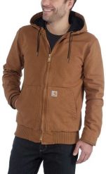 Kurtka Carhartt Duck Active Jacket Brown. Brązowe kurtki męskie Carhartt, m, bez wzorów, bez kaptura. Za 623.50 zł.