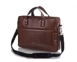 Torba męska na laptop Solier S32 Westport brązowy vintage. Brązowe torby na laptopa damskie Solier, bez wzorów, ze skóry ekologicznej. Za 199.99 zł.