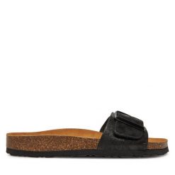 Klapki Dr. Brinkmann. Czarne klapki damskie Dr. Brinkmann, bez wzorów, bez obcasa, bez zapięcia. Za 209.99 zł.