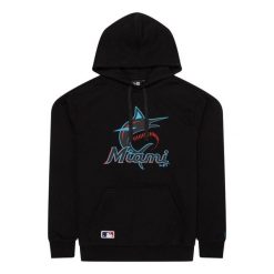 Bluza z kapturem Miami Marlins Nos MLB Regular. Czarne bluzy sportowe męskie New Era, m, bez wzorów, z kapturem. Za 283.00 zł.