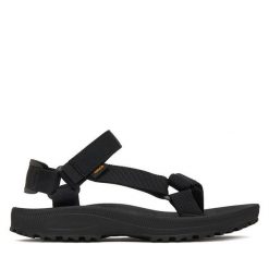 Sandały Teva. Czarne sandały damskie Teva, bez wzorów, bez obcasa, na płaskiej podeszwie, bez zapięcia. Za 309.99 zł.