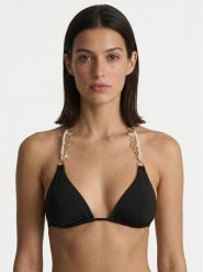 Guess Góra od bikini E6GJ00 KF412 Czarny. Czarne bikini Guess, z aplikacjami, z syntetyku. Za 349.99 zł.