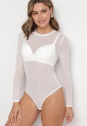 Białe Gładkie Body z Długimi Rękawami Teuma. Białe body Born2be, bez wzorów. Za 79.99 zł.