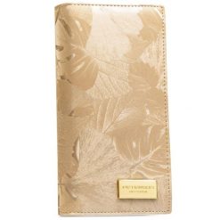 Beżowy, pionowy portfel damski zamykany na magnes i suwak, wykonany ze skóry naturalnej i ekologicznej Peterson PTN PS1431-MLF. Brązowe portfele damskie Peterson, ze skóry. Za 124.99 zł.