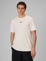 4F T-shirt regular gładki męski 4F x Robert Lewandowski - biały XL. Białe t-shirty męskie 4F, m, bez wzorów, z bawełny, bez kołnierzyka, bez ramiączek. Za 99.99 zł.