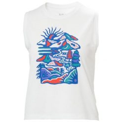Damski tank top Helly Hansen Skog Graphic. Białe topy damskie Helly Hansen, bez wzorów, bez kołnierzyka, bez ramiączek. Za 256.00 zł.