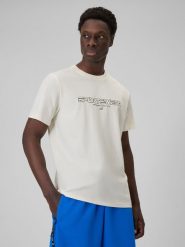 4F T-shirt regular z nadrukiem męski - beżowy 3XL. Brązowe t-shirty męskie 4F, m, bez wzorów, z bawełny, bez kołnierzyka, bez ramiączek. Za 69.99 zł.