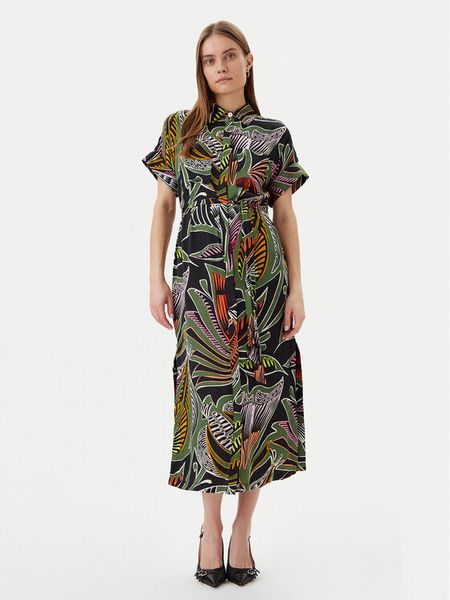 LOLA CASADEMUNT Sukienka koszulowa LS2516059 Zielony Relaxed Fit. Zielone sukienki damskie LOLA CASADEMUNT, s, bez wzorów, z syntetyku, bez kołnierzyka, bez ramiączek, koszulowe. Za 319.99 zł.