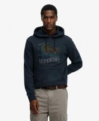 Superdry Bluza z kapturem Outdoors Mountain Relaxed – ECLIPSE NAVY. Niebieskie bluzy damskie Superdry, xl, bez wzorów, z bawełny, bez ramiączek, z kapturem. Za 345.10 zł.