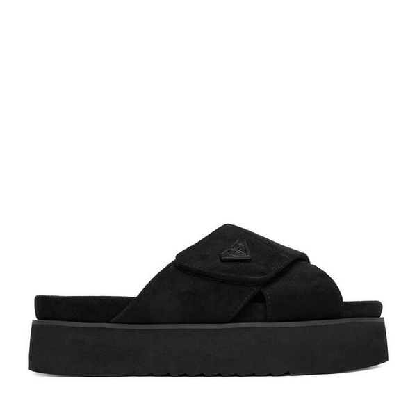 Klapki Roxy. Czarne klapki damskie Roxy, bez wzorów, bez obcasa, bez zapięcia. Za 159.99 zł.