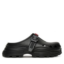 Klapki Hunter. Czarne klapki męskie Hunter, bez wzorów, bez zapięcia. Za 139.99 zł.