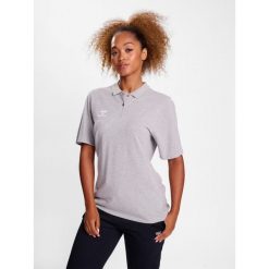 Damska koszulka polo Hummel Go 2.0. Szare bluzki damskie Hummel, bez wzorów, bez kołnierzyka, bez ramiączek. Za 130.00 zł.