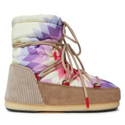Śniegowce Moon Boot. Brązowe śniegowce damskie Moon Boot, bez zapięcia. Za 1,089.00 zł.