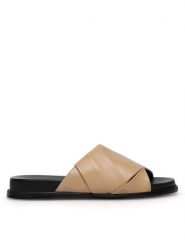 Sergio Bardi Klapki WI29-CHV-24L-192-SB Beżowy. Brązowe klapki damskie Sergio Bardi, bez wzorów, ze skóry, bez obcasa, bez zapięcia. Za 249.99 zł.