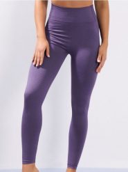 Legginsy sportowe z ozdobnymi przeszyciami - fioletowy. Fioletowe legginsy damskie Sinsay, l, bez wzorów. Za 39.99 zł.