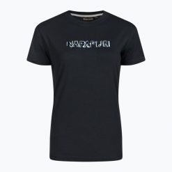 Koszulka damska Napapijri S-Kreis. Niebieskie bluzki damskie Napapijri, m, bez wzorów, sportowe, bez kołnierzyka, bez ramiączek. Za 139.99 zł.