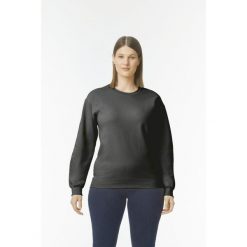 Bluza z okrągłym dekoltem Gildan Midweight Softstyle. Czarne bluzy damskie GILDAN, m, bez wzorów, z bawełny, klasyczne, bez ramiączek, bez kaptura. Za 125.00 zł.
