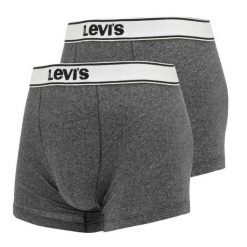 Bokserki Męskie Z Logo (zestaw 2 Sztuk). Szare bokserki męskie Levi's®, bez wzorów, z bawełny. Za 157.99 zł.