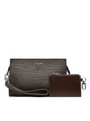 Guess Saszetka HMMIPW P6257 Bordowy. Czerwone saszetki i nerki męskie Guess, z aplikacjami, ze skóry. Za 364.99 zł.
