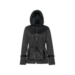 Płaszcz damski Geox Kency. Czarne płaszcze damskie Converse, l, bez wzorów, z materiału, biznesowe, bez kołnierzyka, bez kaptura. Za 824.00 zł.