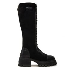 Kozaki GOE. Czarne kozaki damskie GOE, bez wzorów, bez obcasa, na płaskiej podeszwie, bez zapięcia. Za 429.99 zł.
