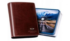 Portfel skórzany Peterson [DH] PTN 22309-VT brązowy. Brązowe portfele męskie Peterson, bez wzorów, ze skóry. Za 105.99 zł.