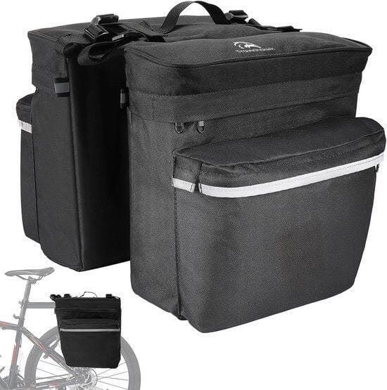 Torba rowerowa. Czarne torby na laptopa damskie TRAVELHAWK, bez wzorów, z materiału, na ramię. Za 125.78 zł.