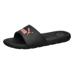 Klapki basenowe dla dorosłych Puma Cool Cat 2.0. Czarne klapki męskie Puma, bez wzorów, z materiału, bez zapięcia. Za 79.00 zł.