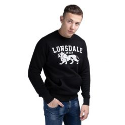 Bluza z okrągłym dekoltem Lonsdale Kersbrook. Czarne bluzy męskie Lonsdale, m, bez wzorów, casualowe, bez ramiączek, bez kaptura. Za 167.00 zł.