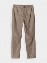 4F Spodnie casual męskie - brązowe XXL. Brązowe spodnie materiałowe męskie 4F, bez wzorów, z bawełny. W wyprzedaży za 79.99 zł.