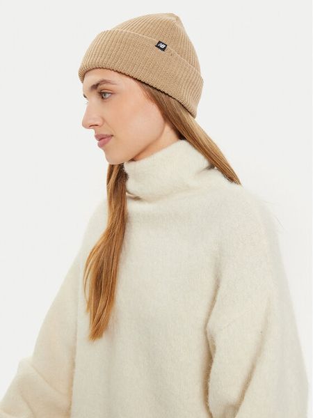 New Balance Czapka LAH43010SOT Beżowy. Brązowe czapki damskie New Balance, na zimę, bez wzorów, z materiału. Za 79.99 zł.