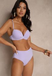 Jasnofioletowe Basicowe Bikini Biustonosz i Majtki Figi Natonea. Fioletowe bikini Renee, bez wzorów. Za 34.99 zł.