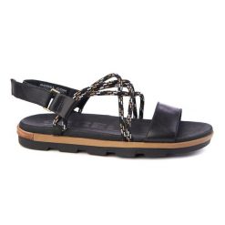 Sandały Sorel Torpeda skóra naturalna czarne. Brązowe sandały damskie 318, bez wzorów, z gumy, bez obcasa, bez zapięcia. Za 346.99 zł.