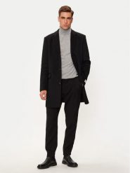 Calvin Klein Płaszcz wełniany K10K113664 Czarny Regular Fit. Czarne płaszcze męskie Calvin Klein, na zimę, m, bez wzorów, z syntetyku, bez kołnierzyka, bez kaptura. Za 1,699.00 zł.