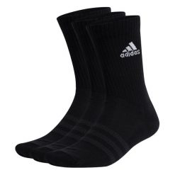Skarpety sportowe męskie Adidas Cushioned Crew 3-pak. Czarne skarpety męskie Adidas, bez wzorów. Za 46.99 zł.