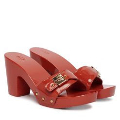 Klapki Scholl. Brązowe klapki damskie Scholl, bez wzorów, bez obcasa, bez zapięcia. Za 927.99 zł.