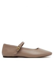 Tommy Hilfiger Baleriny Leather Maryjane Ballerina FW0FW08651 Beżowy. Brązowe balerinki damskie Tommy Hilfiger, bez wzorów, ze skóry, bez obcasa, bez zapięcia. Za 349.99 zł.