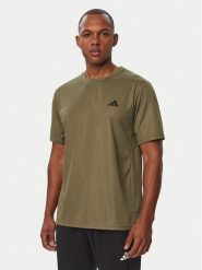 Adidas Koszulka techniczna Workout Essentials KD5461 Khaki Regular Fit. Brązowe koszulki sportowe męskie Adidas, l, bez wzorów, z syntetyku, bez ramiączek, na fitness i siłownię. Za 99.99 zł.